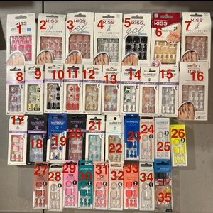 10 sets Kiss impress Color Toenails Press-On Pedicure,U CHOOSE,BUYMORESAVE